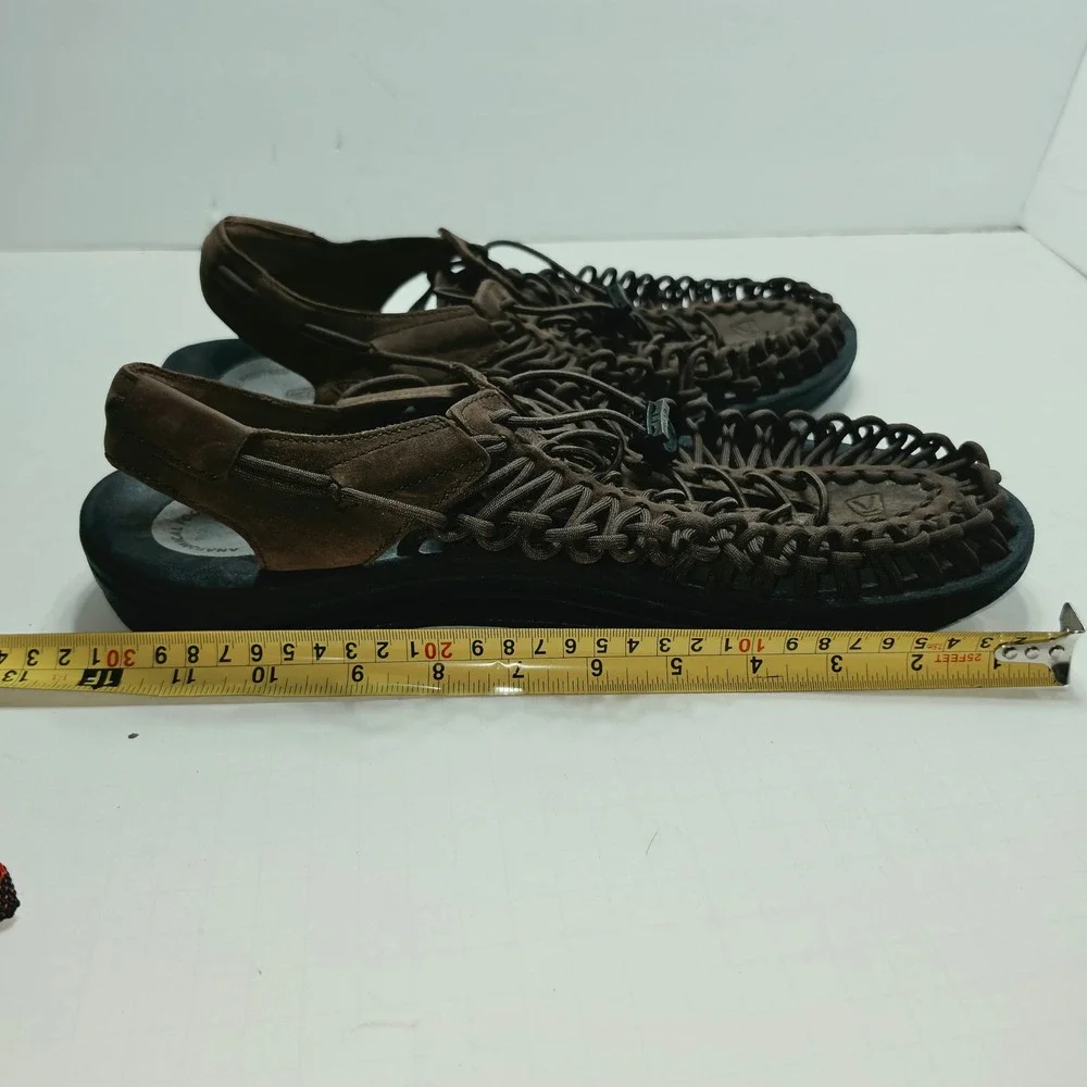 KEEN Uneek Mens Sandals Brown Suede Cord Outdoor Hiking Shoes Size 13